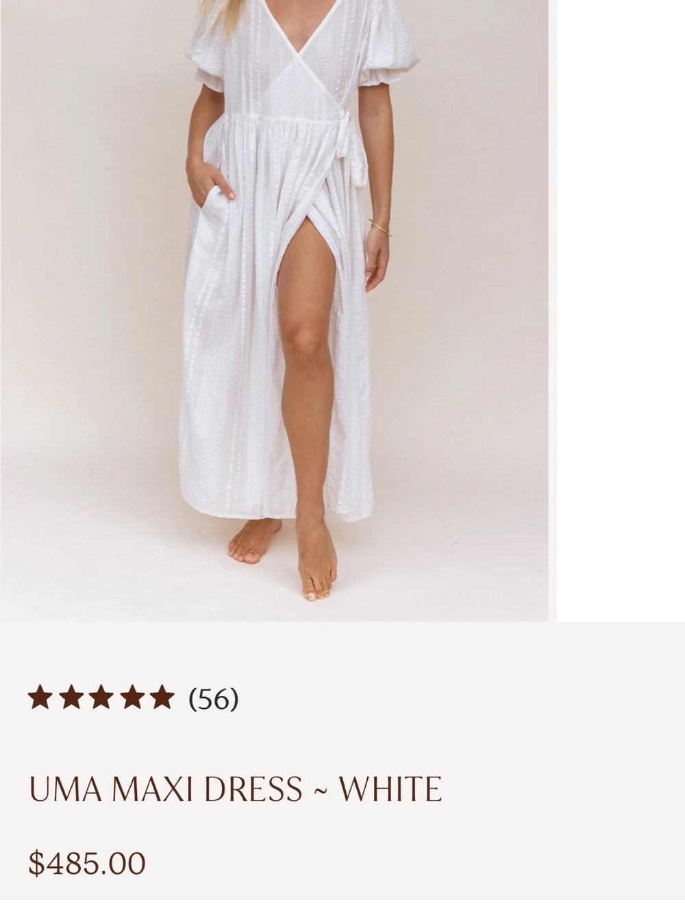 Daughters of India Uma Wrap Maxi Dress in White - Picture 8 of 14